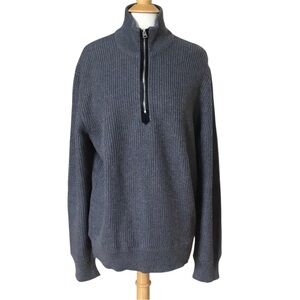 Authentic Tom Ford Wool Cashmere 1/4 Zip Ribbed Pullover Sweater